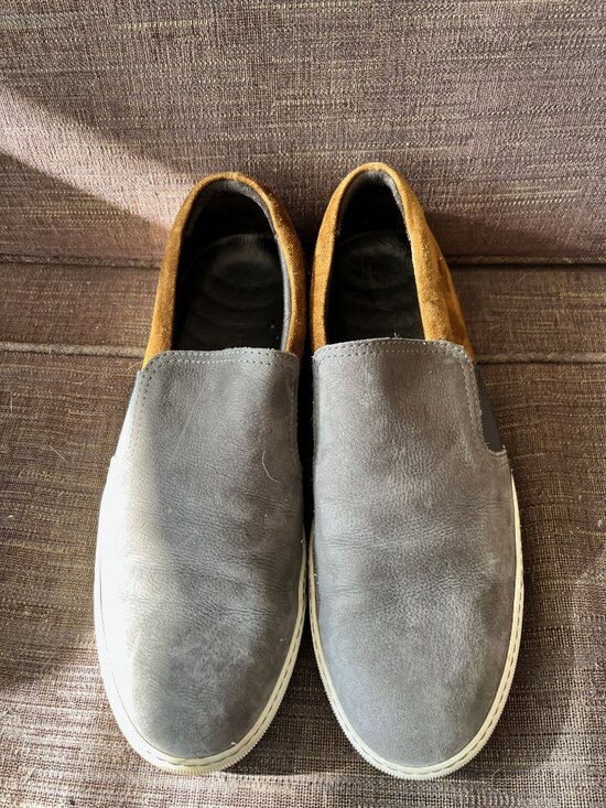 LANVIN Men\'s Two Tone Suede Leather Slip On Sneakers Size 8
